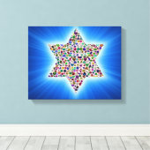Davidster Canvas Afdruk (Insitu (Houten vloer))