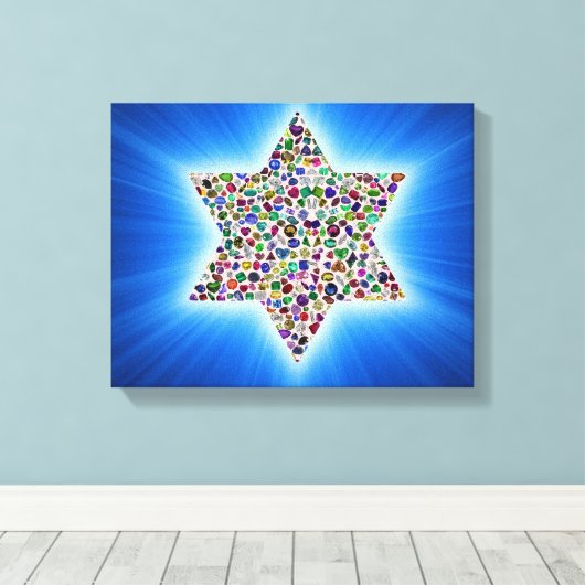 Davidster Canvas Afdruk (Insitu (Houten vloer))