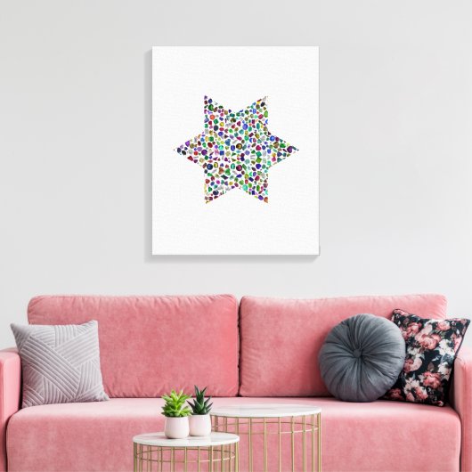 Davidster Canvas Afdruk (Insitu (Woonkamer))