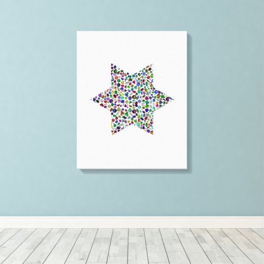 Davidster Canvas Afdruk (Insitu (Houten vloer))