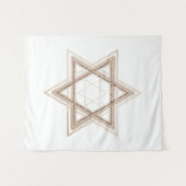 Davidster | Elegante goud en witte moderne Wandkleed (Voorkant (horizontaal))