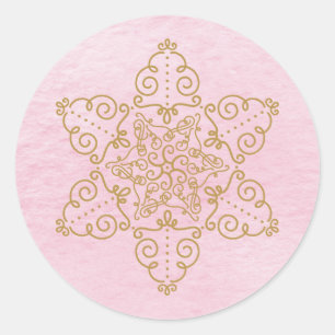 Davidster Filigraan op Roze Was Sticker