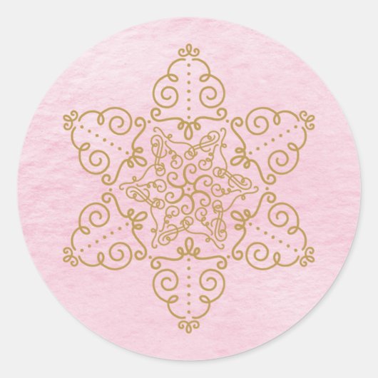 Davidster Filigraan op Roze Was Sticker (Voorkant)