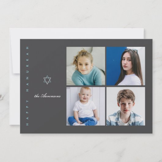 Davidster Foto Hanukkah Kaart (Voorkant)