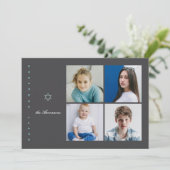 Davidster Foto Hanukkah Kaart (Staand voorkant)