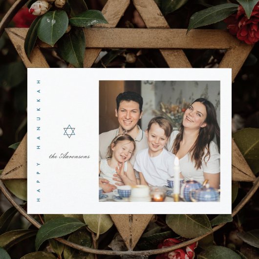 Davidster Foto Hanukkah Kaart