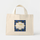 Davidster Gelukkig Hanukka Aquarel Mini Tote Bag (Voorkant)