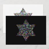 Davidster gemaakt met edelstenen in alle kleuren kaart (Voorkant / Achterkant)