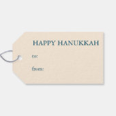 Davidster Handgetekende Bloem Hanukkah Aangepast Cadeaulabel (Achterkant Horizontaal)