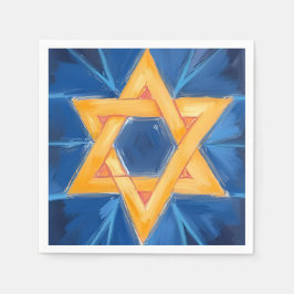 Davidster Hanukka Blauwe Waterverf Servet