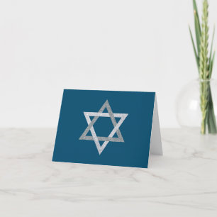 Davidster Hanukkah Glitter Kaart