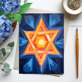 Davidster Hanukkah Joods Feestdagenkaart