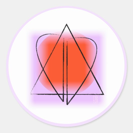 Davidster/Hart Ronde Sticker (Voorkant)
