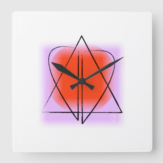 Davidster/Hart Wandklok (Voorkant)