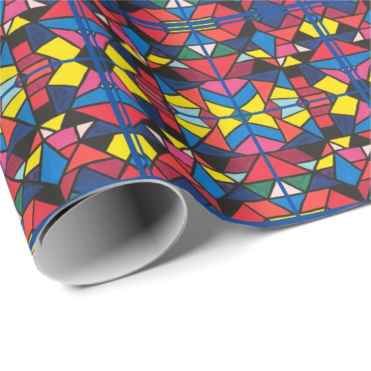 Davidster in Glas in lood - Inpakpapier (Rol Hoek)