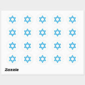 Davidster Israël Blauwe Ster Onafhankelijkheidsdag Ronde Sticker (Vel)