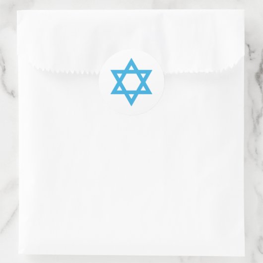 Davidster Israël Blauwe Ster Onafhankelijkheidsdag Ronde Sticker (Tas)