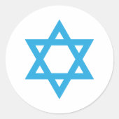 Davidster Israël Blauwe Ster Onafhankelijkheidsdag Ronde Sticker (Voorkant)