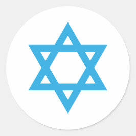Davidster Israël Blauwe Ster Onafhankelijkheidsdag Ronde Sticker