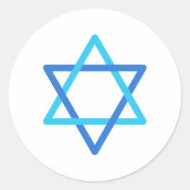 Davidster Israël Blauwe Ster Onafhankelijkheidsdag Ronde Sticker