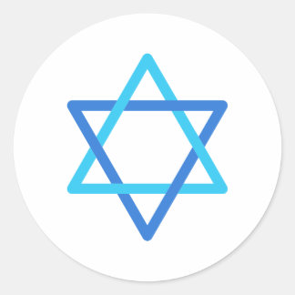 Davidster Israël Blauwe Ster Onafhankelijkheidsdag Ronde Sticker
