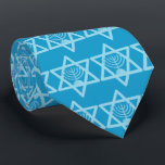 Davidster Menora Stropdas<br><div class="desc">(meerdere producten geselecteerd)Hanukkah-symbolen</div>