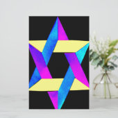 Davidster Multikleur Fun Briefpapier (Staand voorkant)