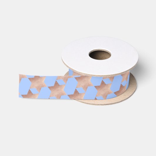 Davidster/Nep roze goud/DIY-achtergrond Satijnen Lint (Spoel)