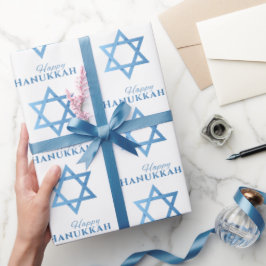 Davidster Prettig Hanukkah Naadloos Patroon Cadeaupapier