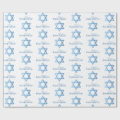 Davidster Prettig Hanukkah Naadloos Patroon Cadeaupapier (Vlak)