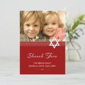 Davidster Rosh Hashanah foto plattegrond kaart (Staand voorkant)