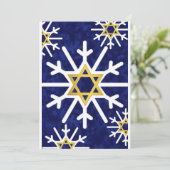 Davidster Sneeuwvlok Feestdagenkaart (Staand voorkant)