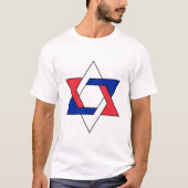 Davidster-symbool gestileerd in drie kleuren Frank T-shirt (Voorkant)