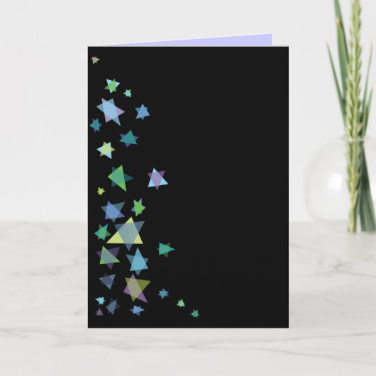 Davidster Zwarte Uitnodiging Bat Bar Mitswa (Voorkant)