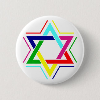 Davidstern Star David Ronde Button 5,7 Cm
