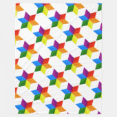 Davidsterpatroon in meerdere kleuren fleece deken (Voorkant)