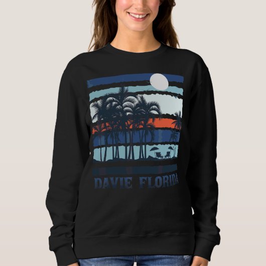Davie Florida Summer 80s Beach Souvenirs Trui (Voorkant)