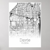 Davie Map - Florida - City Map Poster (Voorkant)