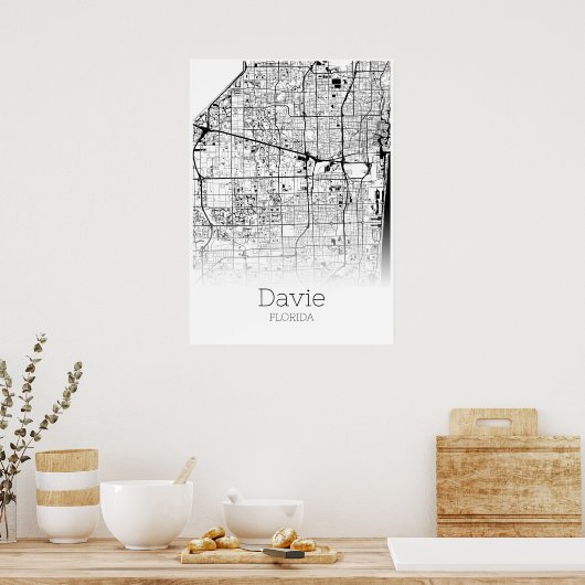 Davie Map - Florida - City Map Poster (Keuken)