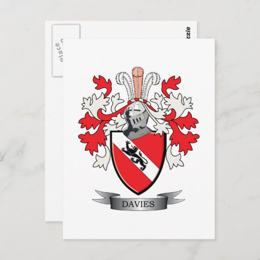 Davies Family Crest Coat of Arms Briefkaart (Voorkant / Achterkant)