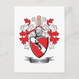Davies Family Crest Coat of Arms Briefkaart