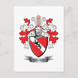 Davies Family Crest Coat of Arms Briefkaart