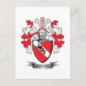 Davies Family Crest Coat of Arms Briefkaart (Voorkant)