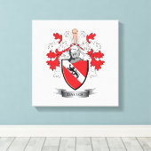 Davies Family Crest Coat of Arms Canvas Afdruk (Insitu (Houten vloer))