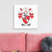 Davies Family Crest Coat of Arms Canvas Afdruk (Insitu (Woonkamer))