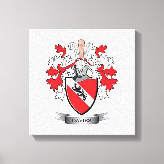 Davies Family Crest Coat of Arms Canvas Afdruk (Voorkant)