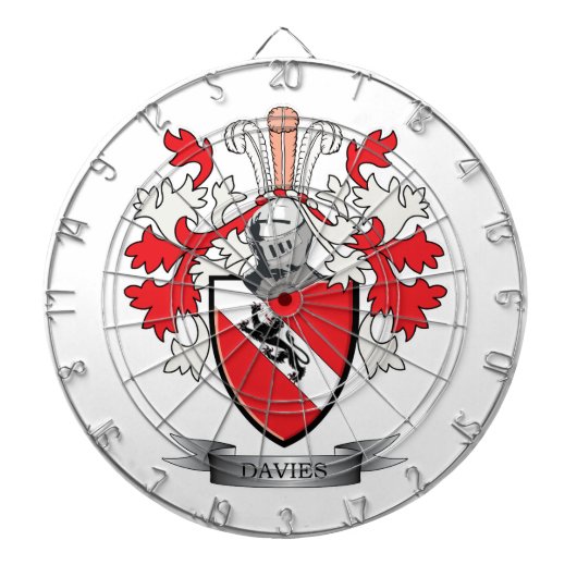 Davies Family Crest Coat of Arms Dartbord (Voorkant)