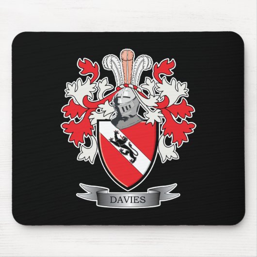 Davies Family Crest Coat of Arms Muismat (Voorkant)