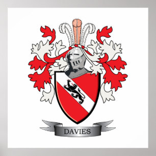 Davies Family Crest Coat of Arms Poster