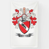 Davies Family Crest Coat of Arms Spandoek (Verticaal)